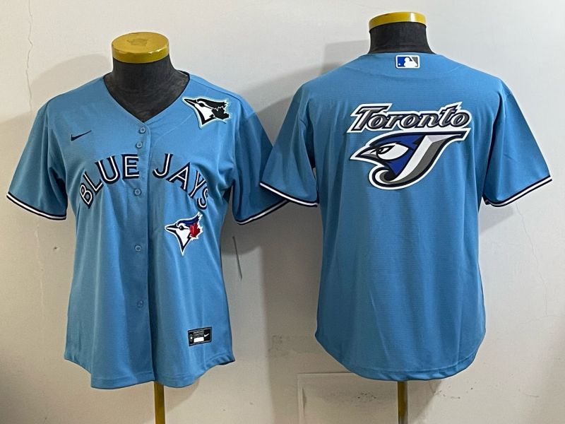 Women 2025 Toronto Blue Jays Blank Light blue Game Nike MLB Jersey style 0014->women mlb jersey->Women Jersey